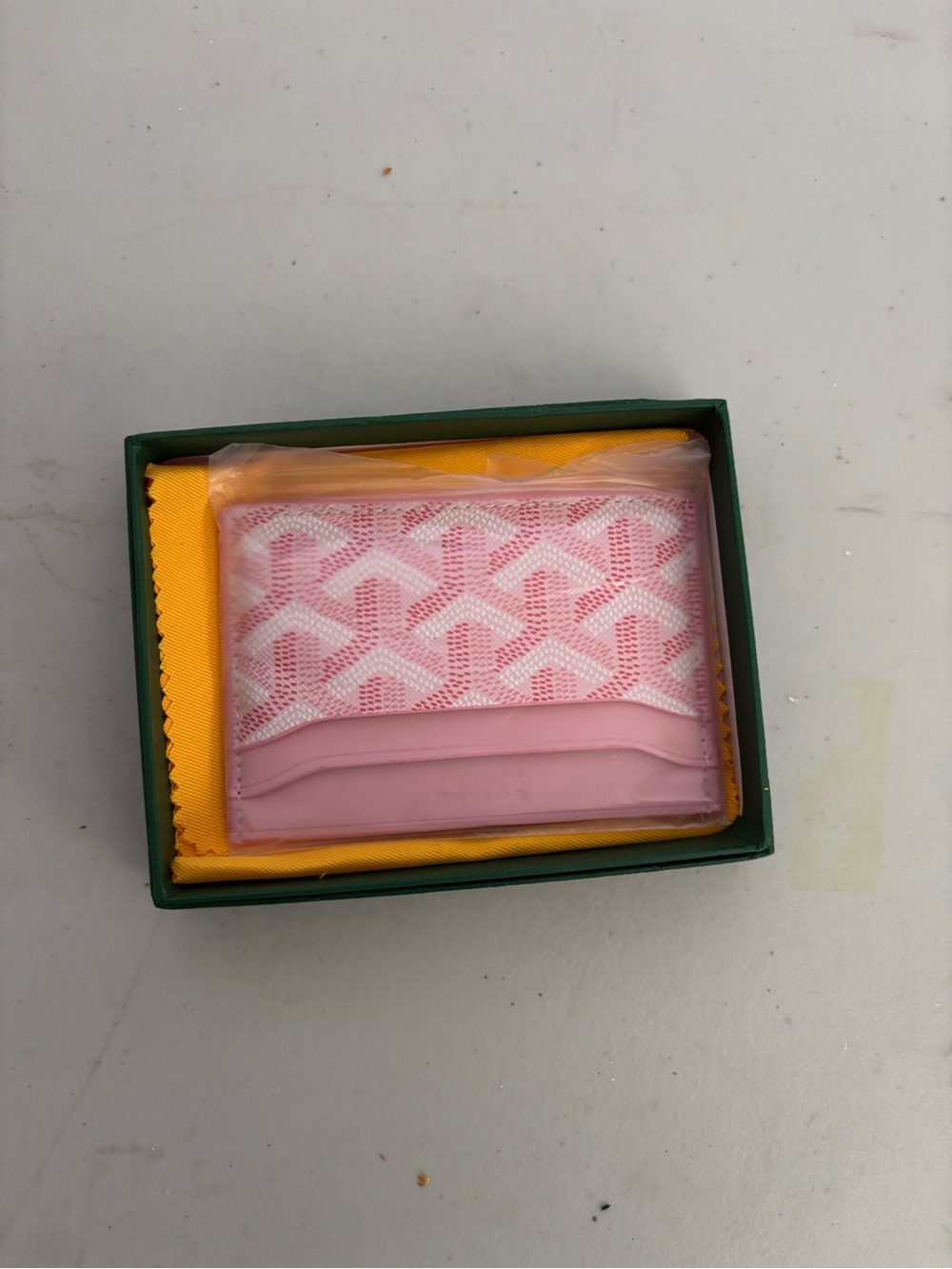 Pink Geometric Patterned Card Holder